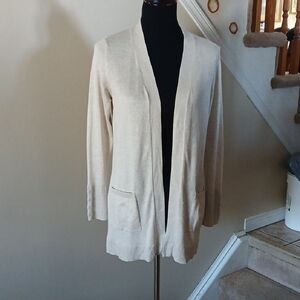 Cleo Cream Open-Front Cardigan